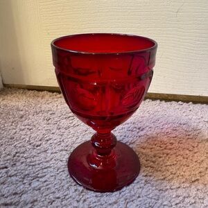 Vintage Red Glass Goblet